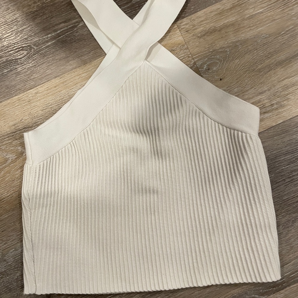 Forever 21 Cream Ribbed Tank Top